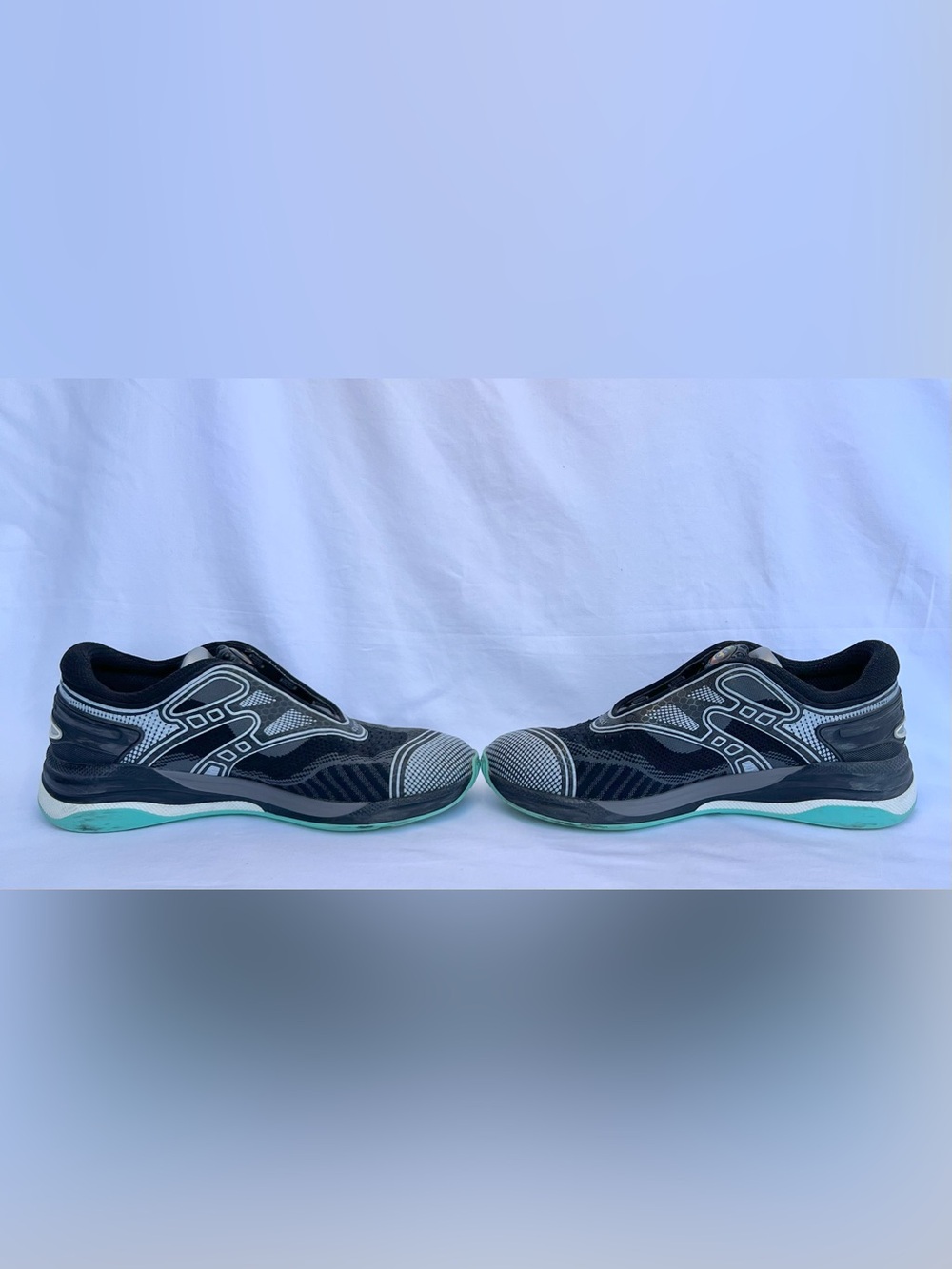 Gucci Women’s Ultra Pace R Sneakers Slip On Black Silver Blue Size 38 - Picture 11 of 15